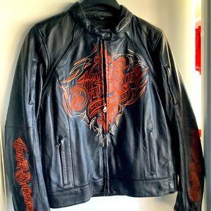 Women’s Black Leather Motorcycle Jacket.